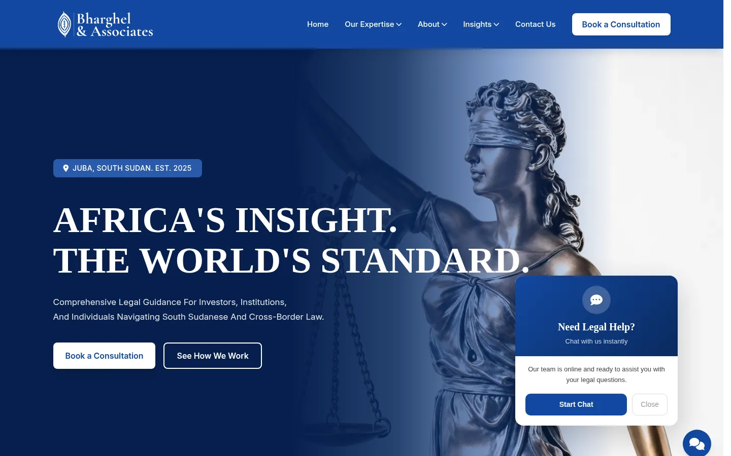 Preview of the Bharghel & Associates website